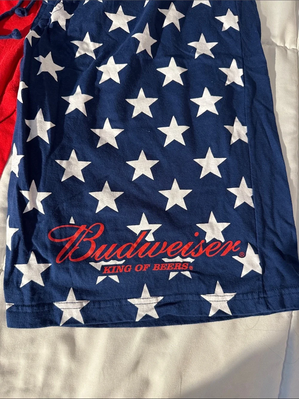 Budweiser Red and Navy Star Athletic Shorts